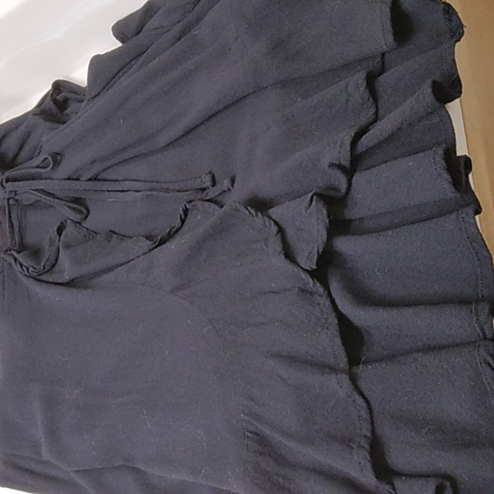 Mossimo Supply Co. Black Mini Hi Low Wrap Dress - Picture 6 of 6